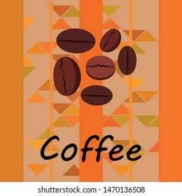 Coffee grains. Drinks menu for restaurant, vector background.
