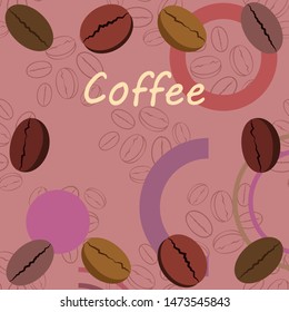 Coffee grains. Drinks menu for restaurant, vector background.