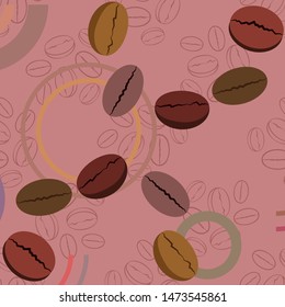 Coffee grains. Drinks menu for restaurant, vector background.