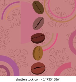 Coffee grains. Drinks menu for restaurant, vector background.