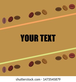 Coffee grains. Drinks menu for restaurant, vector background.