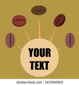 Coffee grains. Drinks menu for restaurant, vector background.