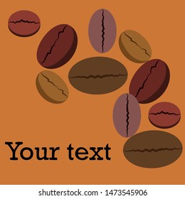 Coffee grains. Drinks menu for restaurant, vector background.