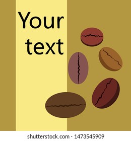 Coffee grains. Drinks menu for restaurant, vector background.