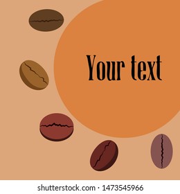 Coffee grains. Drinks menu for restaurant, vector background.