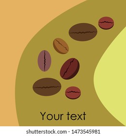 Coffee grains. Drinks menu for restaurant, vector background.