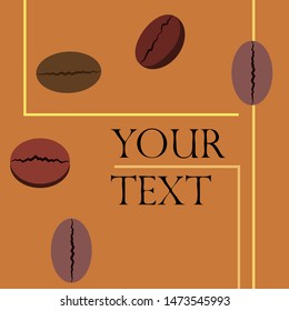 Coffee grains. Drinks menu for restaurant, vector background.