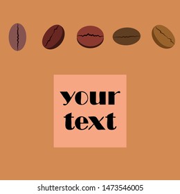 Coffee grains. Drinks menu for restaurant, vector background.
