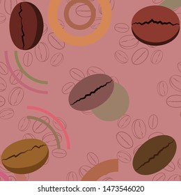 Coffee grains. Drinks menu for restaurant, vector background.