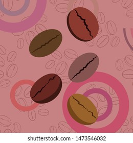 Coffee grains. Drinks menu for restaurant, vector background.