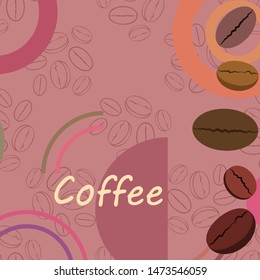 Coffee grains. Drinks menu for restaurant, vector background.