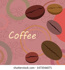 Coffee grains. Drinks menu for restaurant, vector background.