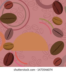Coffee grains. Drinks menu for restaurant, vector background.