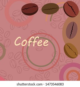 Coffee grains. Drinks menu for restaurant, vector background.