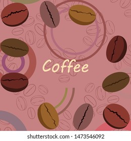 Coffee grains. Drinks menu for restaurant, vector background.