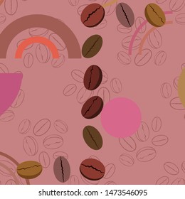 Coffee grains. Drinks menu for restaurant, vector background.