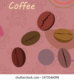 Coffee grains. Drinks menu for restaurant, vector background.