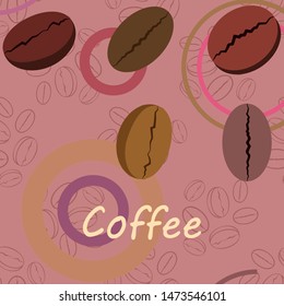 Coffee grains. Drinks menu for restaurant, vector background.