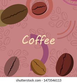 Coffee grains. Drinks menu for restaurant, vector background.
