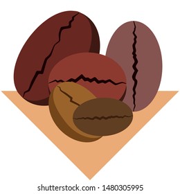 Coffee grains. Drinks menu for restaurant, vector background.