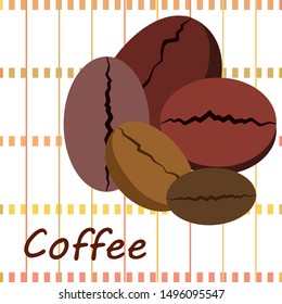 Coffee grains. Drinks menu for restaurant, vector background.