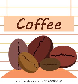 Coffee grains. Drinks menu for restaurant, vector background.