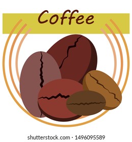 Coffee grains. Drinks menu for restaurant, vector background.