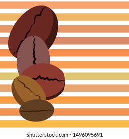 Coffee grains. Drinks menu for restaurant, vector background.