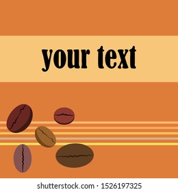 Coffee grains. Drinks menu for restaurant, vector background.