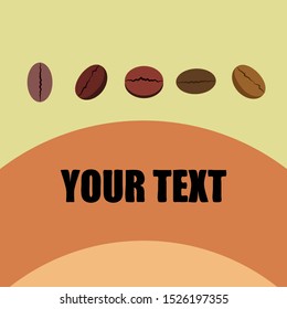 Coffee grains. Drinks menu for restaurant, vector background.