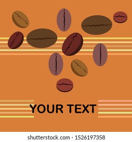 Coffee grains. Drinks menu for restaurant, vector background.