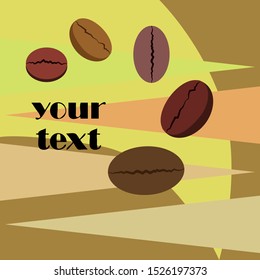 Coffee grains. Drinks menu for restaurant, vector background.