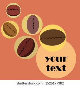 Coffee grains. Drinks menu for restaurant, vector background.