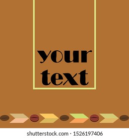 Coffee grains. Drinks menu for restaurant, vector background.
