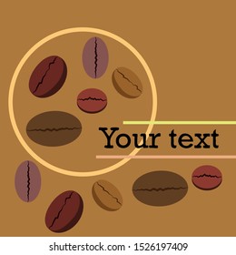 Coffee grains. Drinks menu for restaurant, vector background.