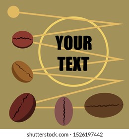 Coffee grains. Drinks menu for restaurant, vector background.
