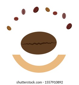 Coffee grains. Drinks menu for restaurant, vector background.