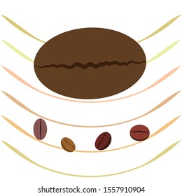 Coffee grains. Drinks menu for restaurant, vector background.