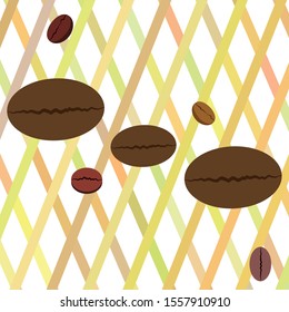 Coffee grains. Drinks menu for restaurant, vector background.