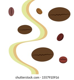 Coffee grains. Drinks menu for restaurant, vector background.