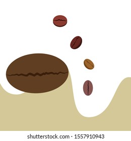 Coffee grains. Drinks menu for restaurant, vector background.