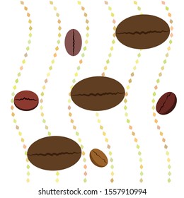 Coffee grains. Drinks menu for restaurant, vector background.