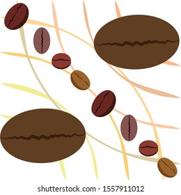 Coffee grains. Drinks menu for restaurant, vector background.