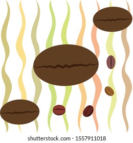 Coffee grains. Drinks menu for restaurant, vector background.