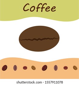 Coffee grains. Drinks menu for restaurant, vector background.