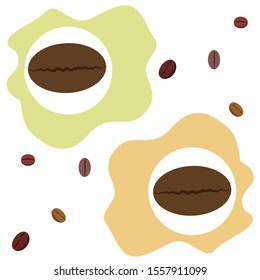 Coffee grains. Drinks menu for restaurant, vector background.