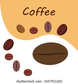 Coffee grains. Drinks menu for restaurant, vector background.