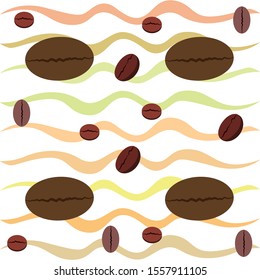 Coffee grains. Drinks menu for restaurant, vector background.