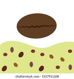 Coffee grains. Drinks menu for restaurant, vector background.