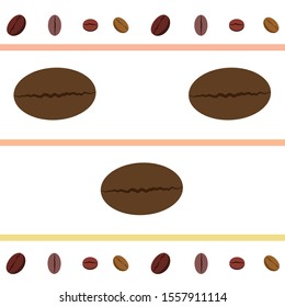 Coffee grains. Drinks menu for restaurant, vector background.